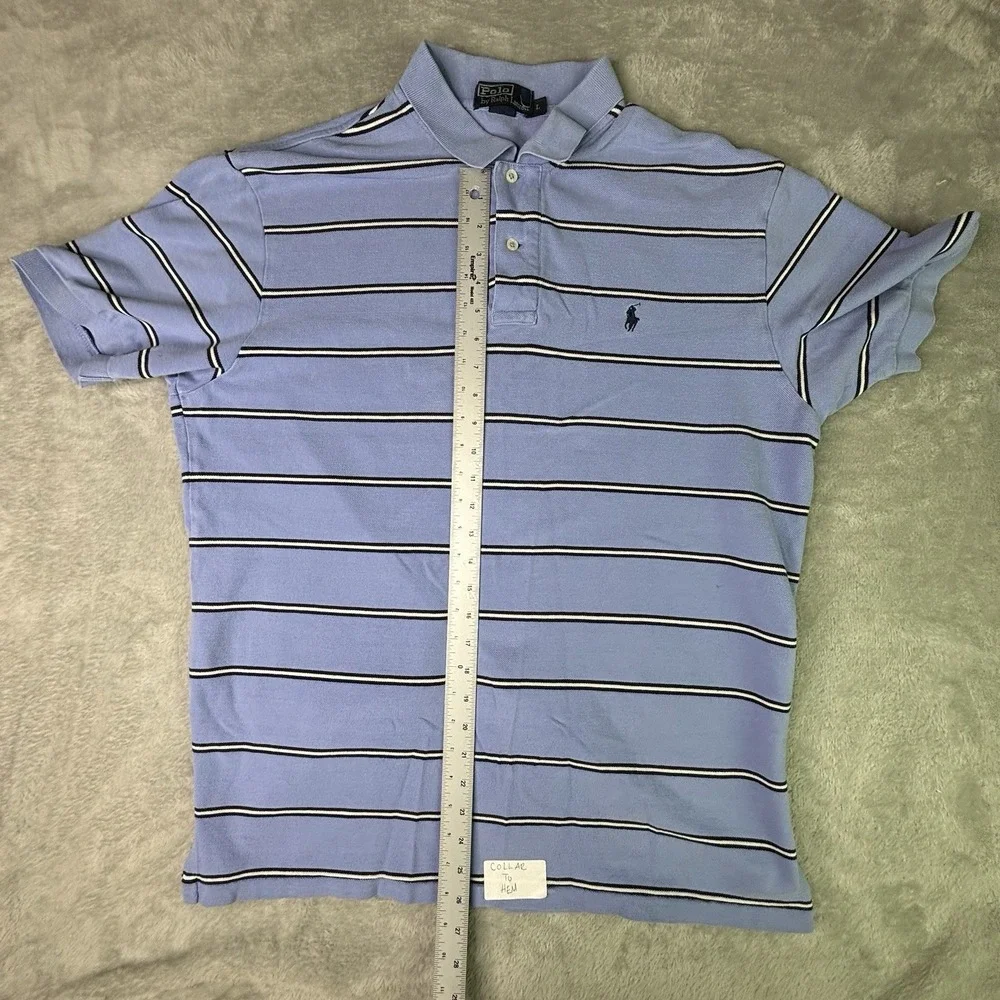 LOT OF 2 Polo Ralph Lauren Polo Shirt Mens Large Blue Short Sleeve Pony Preppy